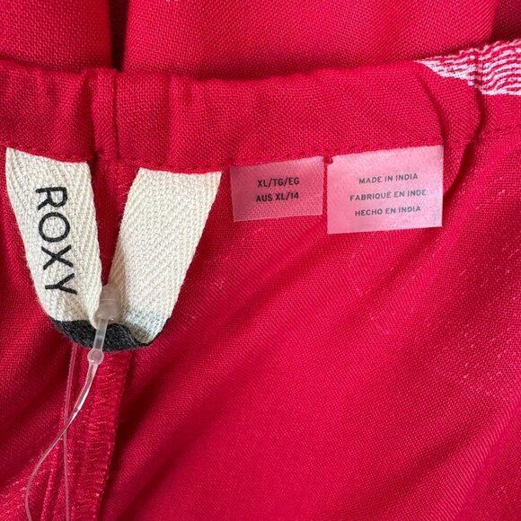 Roxy Coral White Floral Print  Red Yellow Sunday Halter Neck Wide Leg Romper XL - Picture 11 of 15